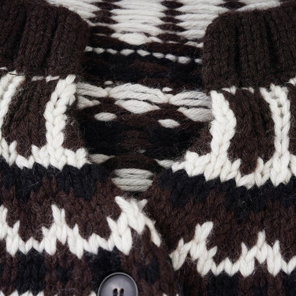 Pattern Wool Blend Cardigan