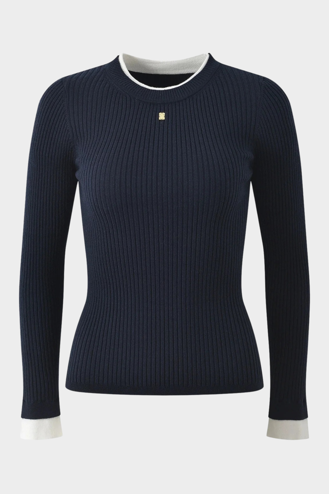 Contrast Stretch Soft  Viscose Knit Top