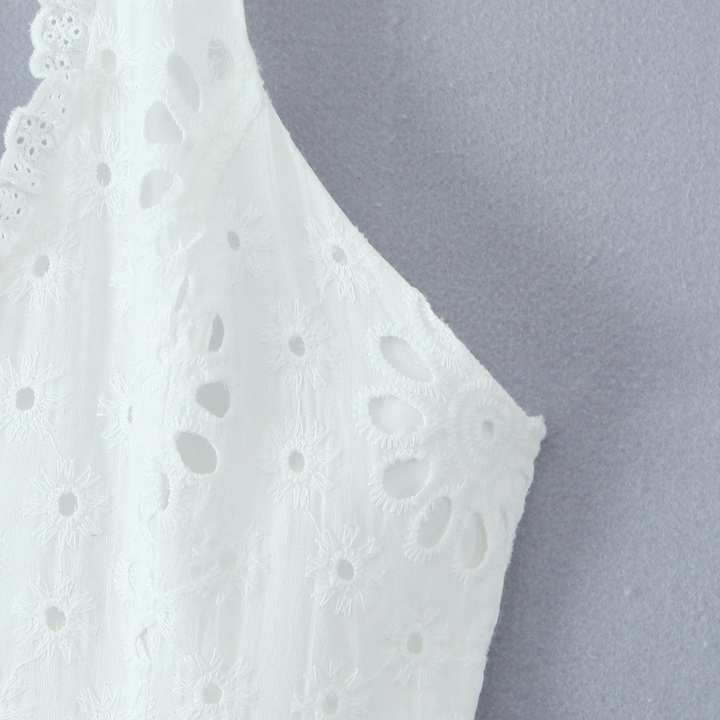 Embroidered Lace Halter Mini Dress