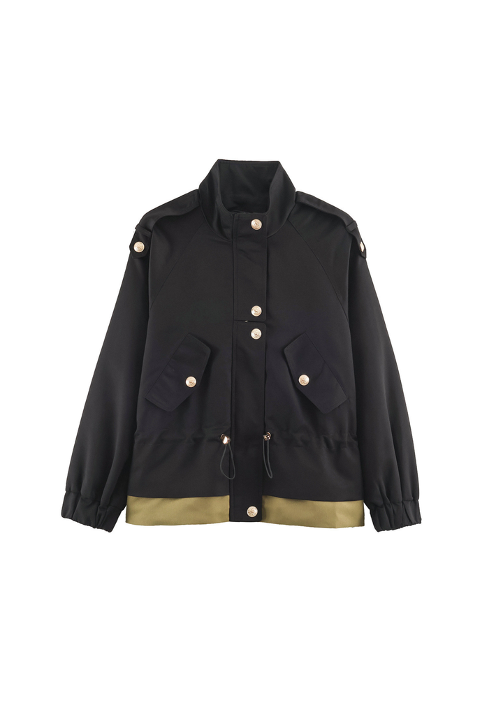 Aurelia Gold Button Utility Jacket