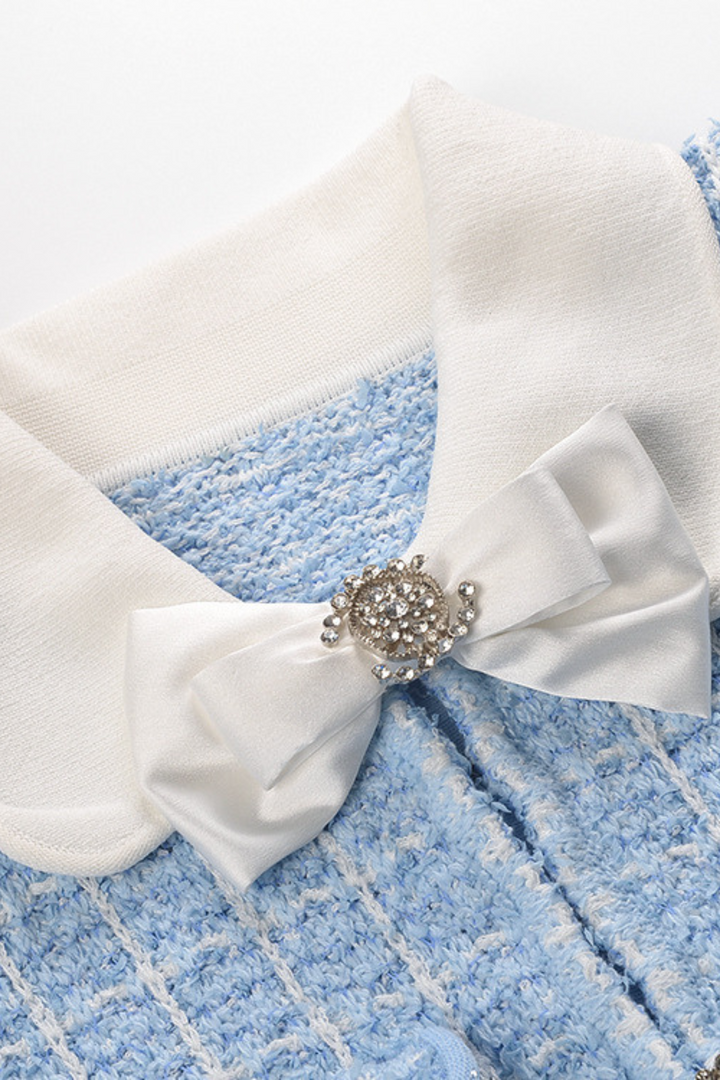 Elegance Bow Tailored Tweed Mini Dress