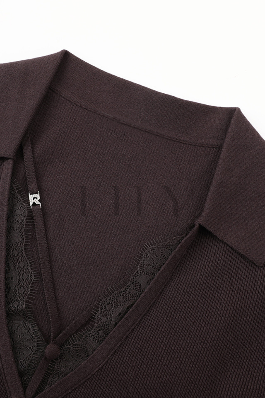 Feather Lace embroidery  Wool Knit Cardigan Top