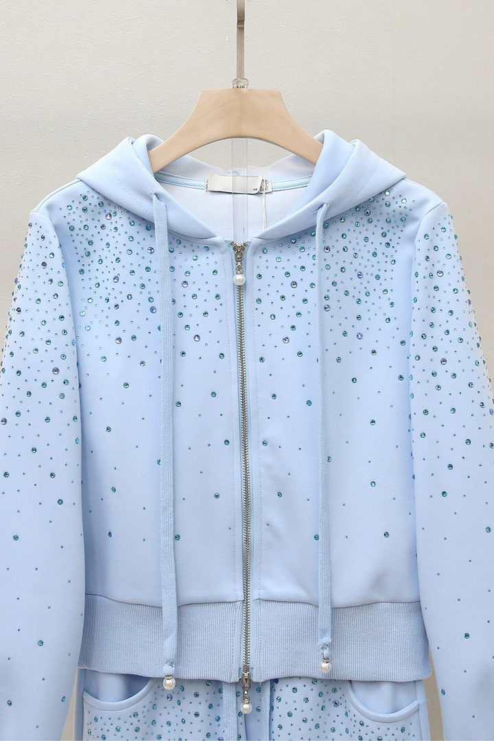 Crystal Sky knit Hooded Set