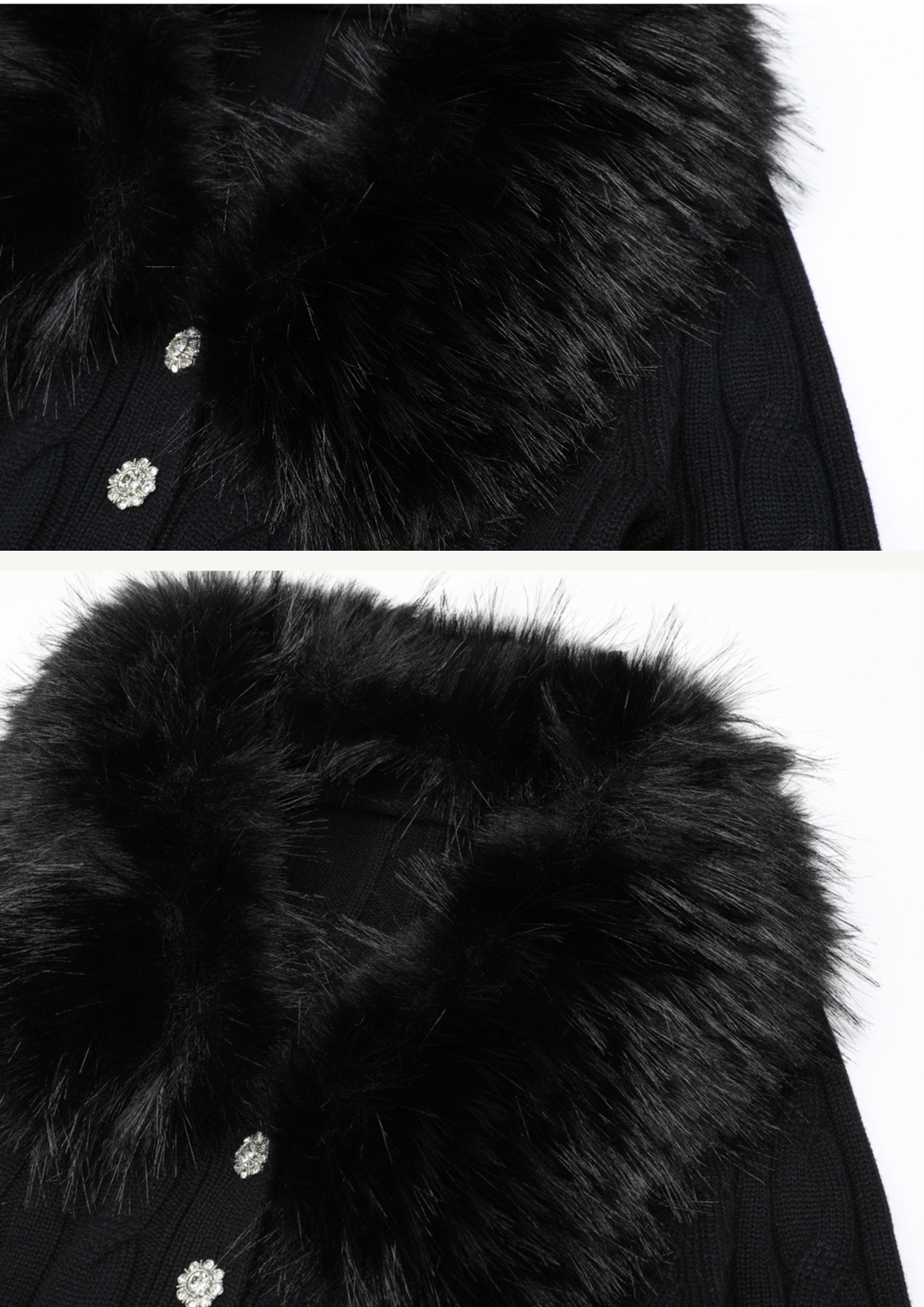 Celina Crystal Fur-Trimmed Knit Set