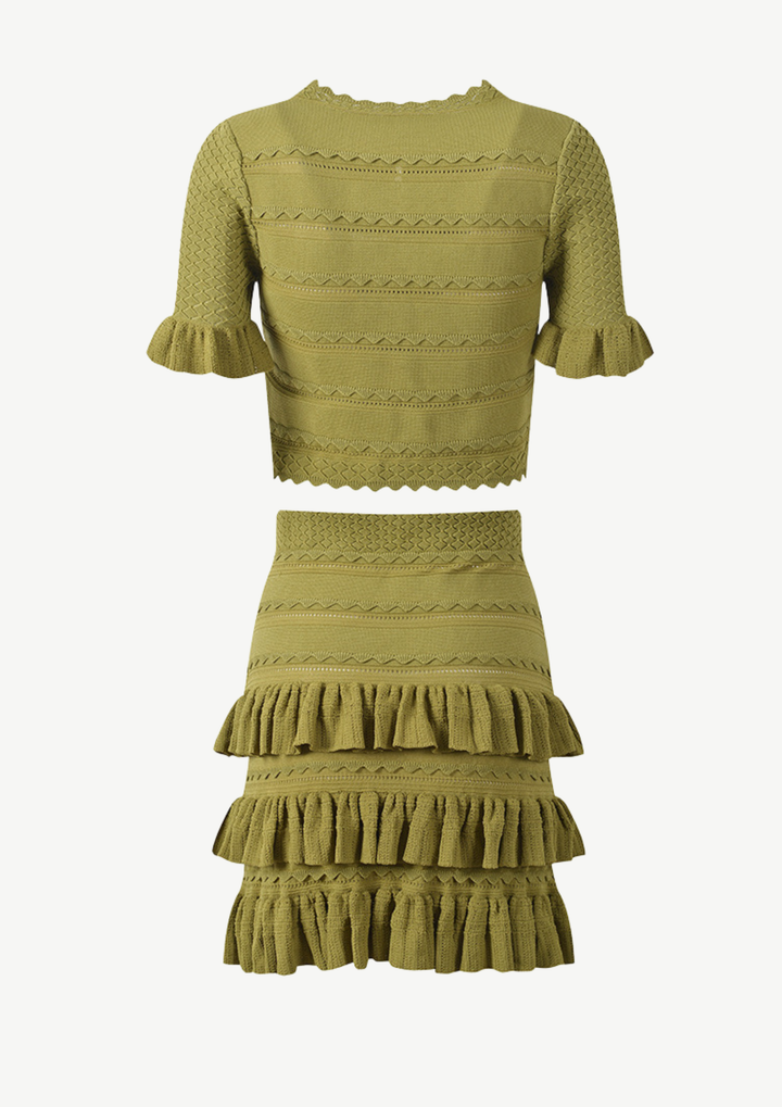 Gia Ruffle Knit Top &amp; Skirt Set