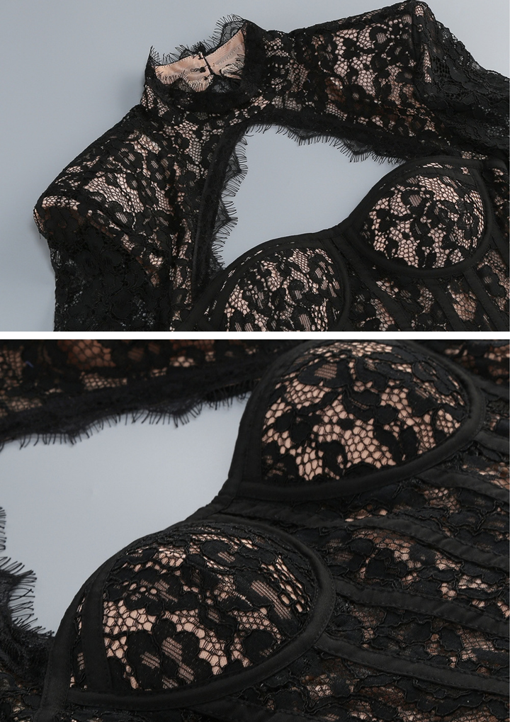 Amélie Lace Cutout Mini Dress