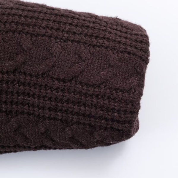Cable Knit Hooded Cotton Padded Jacket