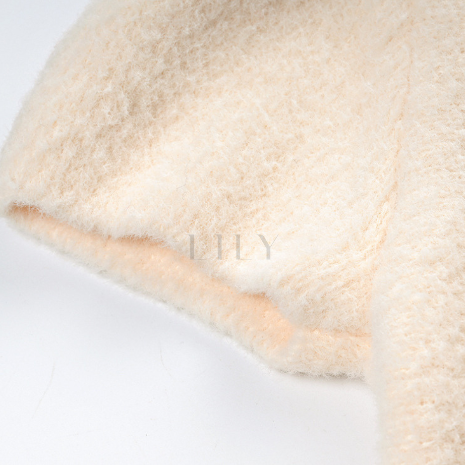 Plush Apricot Luxe Wool Knit Mini Dress