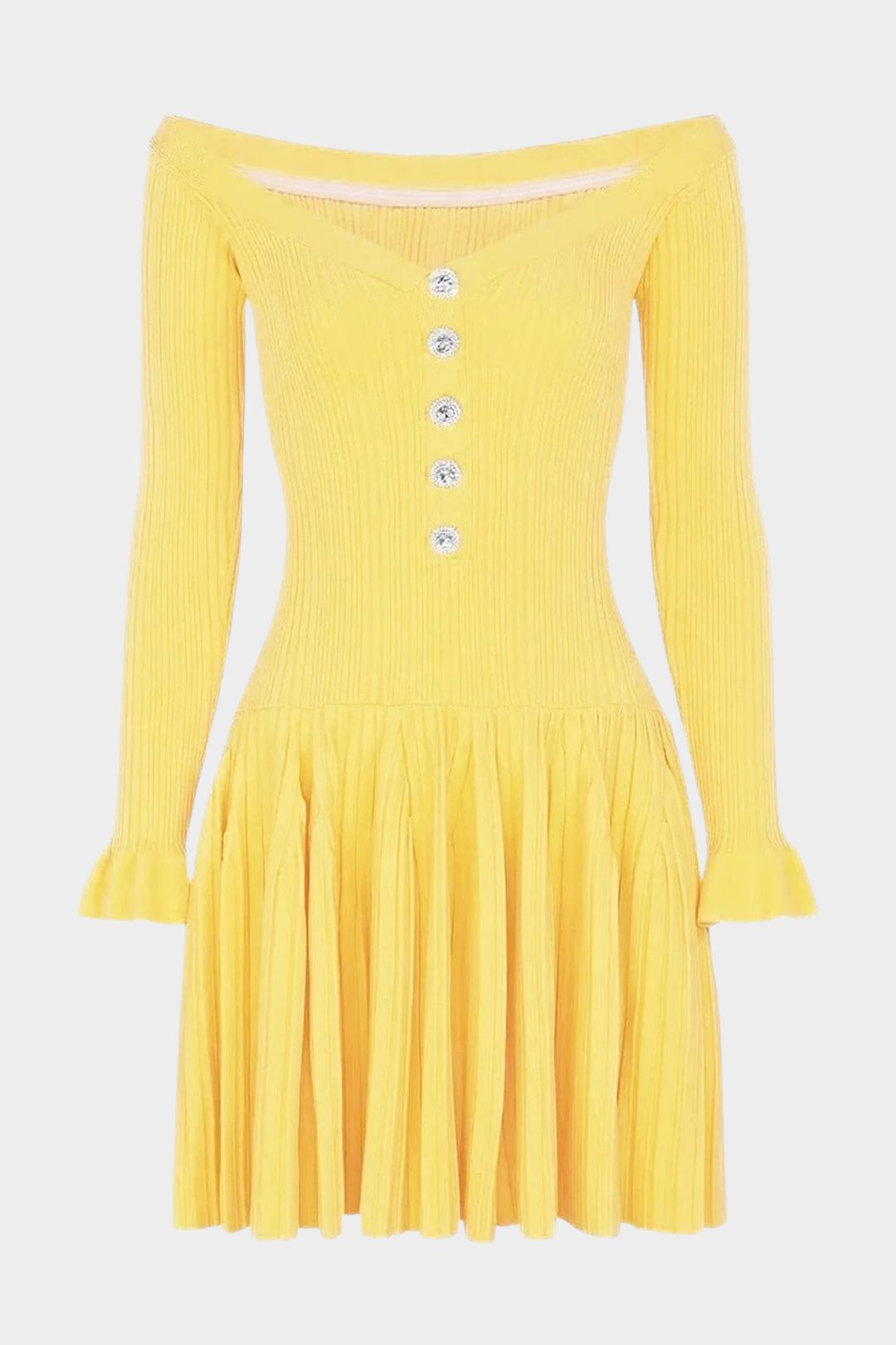 Élise Off Shoulder Crystal Knit Mini dress