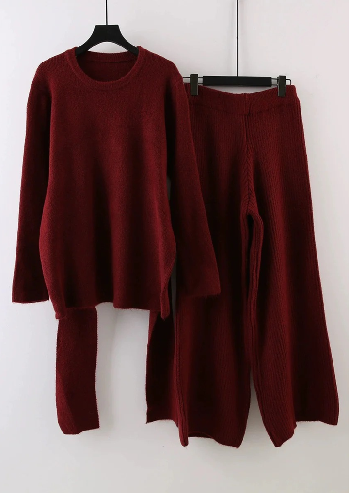 Comfy Elina Asymmetric Knit  Set
