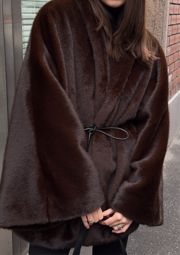 Isadora Faux Fur Wrap Coat