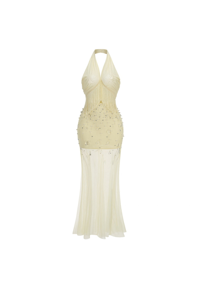 Isadora Fringe Crystal Gown