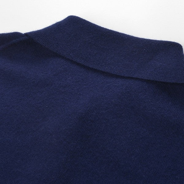 Sophie Navy Polo Knit Top