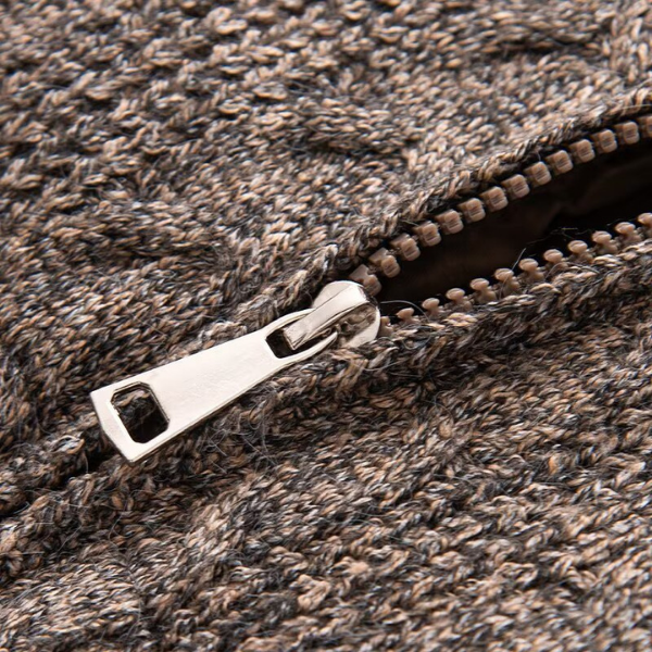 Cotton Padded Knit Zip Up Jacket