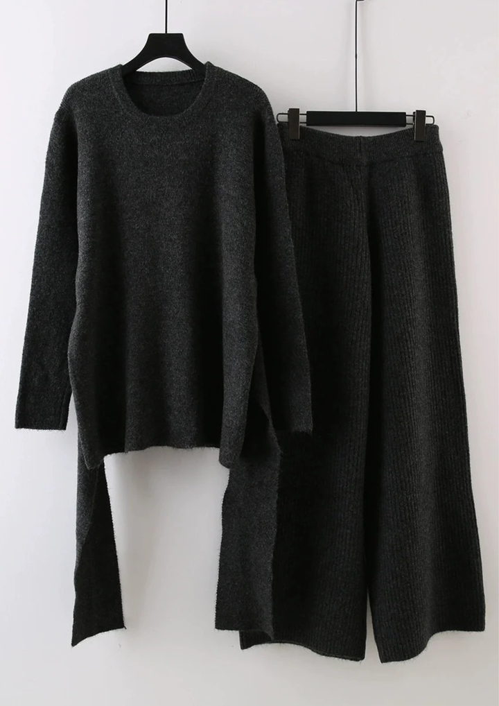 Comfy Elina Asymmetric Knit  Set