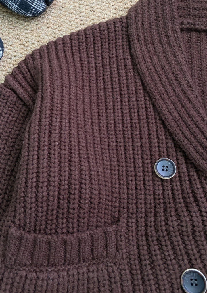 Wool Knit Buttoned Cardigan Top
