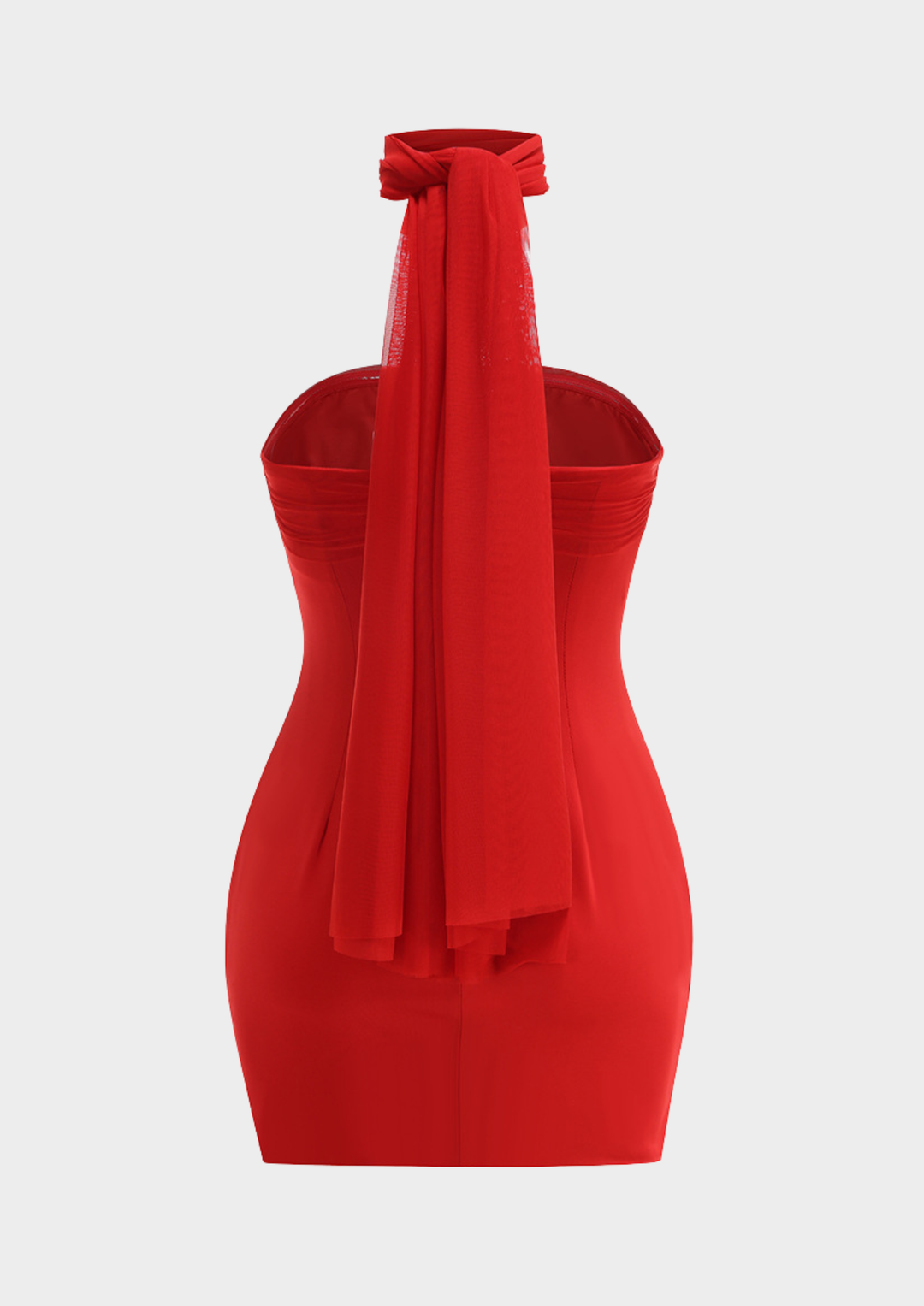 Naomi Muse Halter Mesh Mini Dress