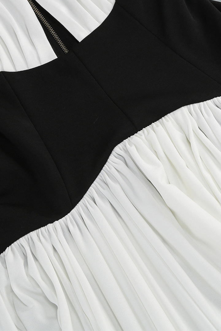 Marbella Halter Backless Contrast Maxi Dress