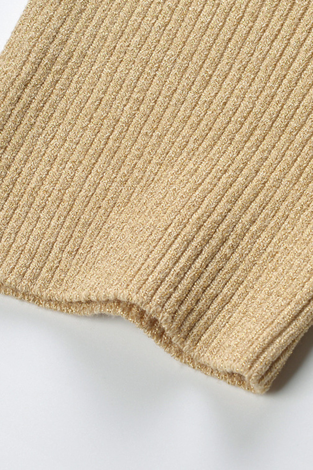 Lily – Golden Sand Polo Collar Pleated Viscose  Knit Maxi Dress