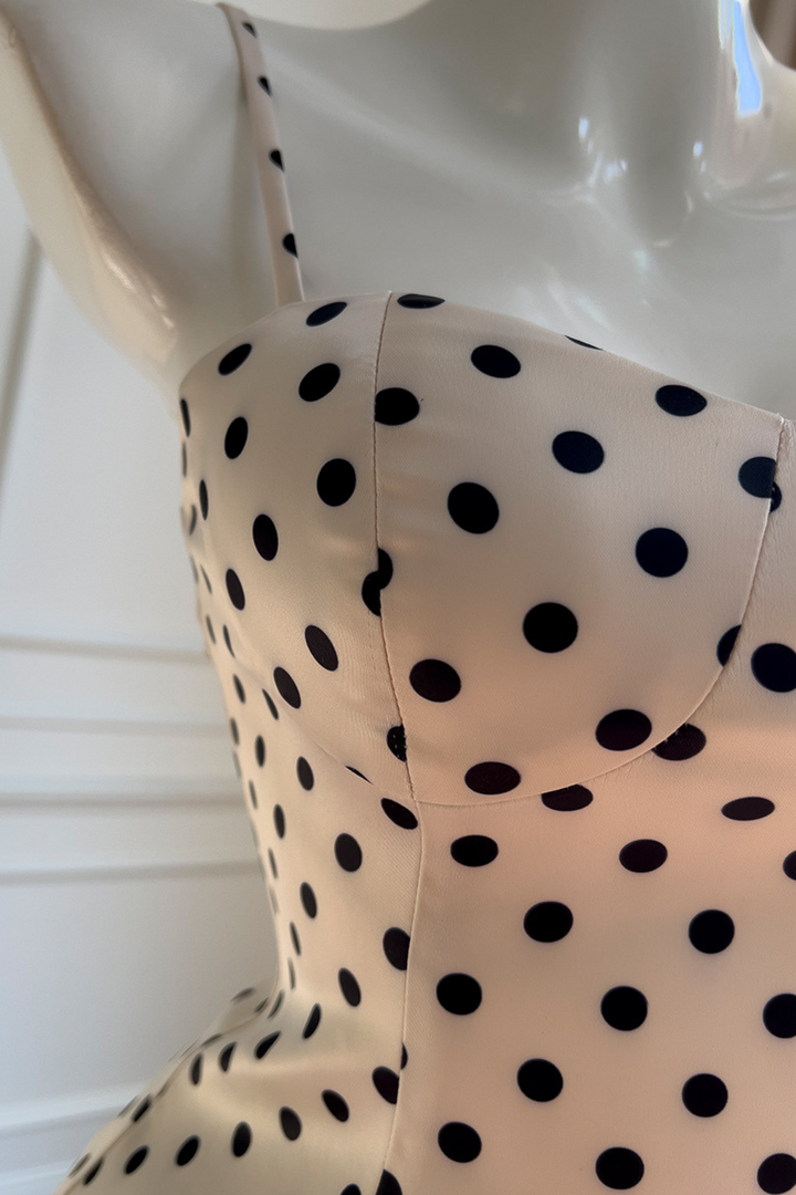 La Rosa Polka Luxe Satin Maxi Set
