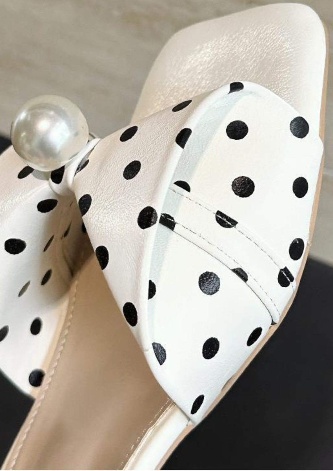 Pearl Bow Slide Sandals Heels