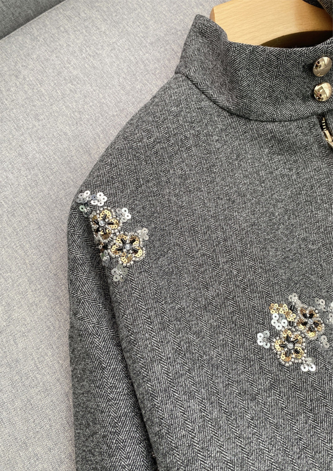 Classic Chic Embellished Sequin Wool Knit Set