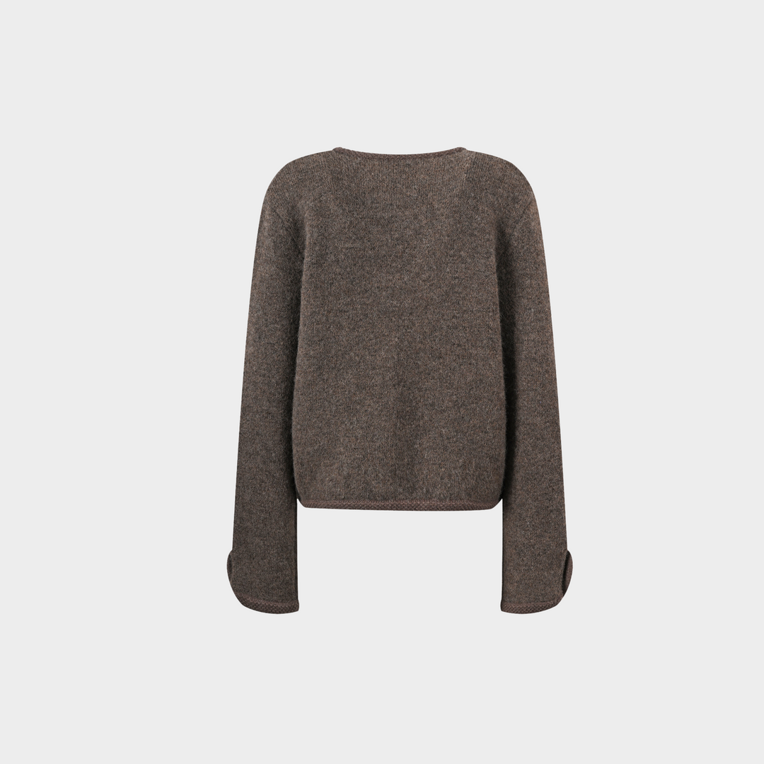Warm Brown Wool Cardigan