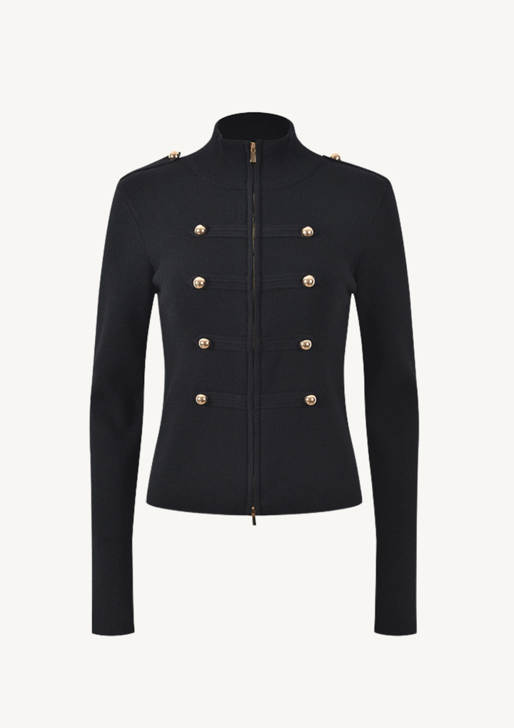 Victoria Military Zip Knit Jacket