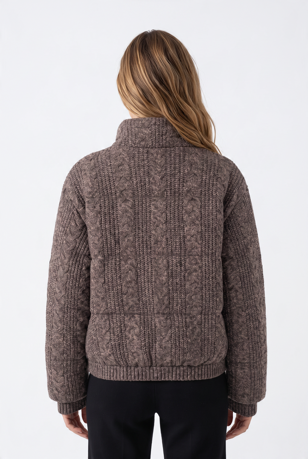 Cotton Padded Knit Zip Up Jacket