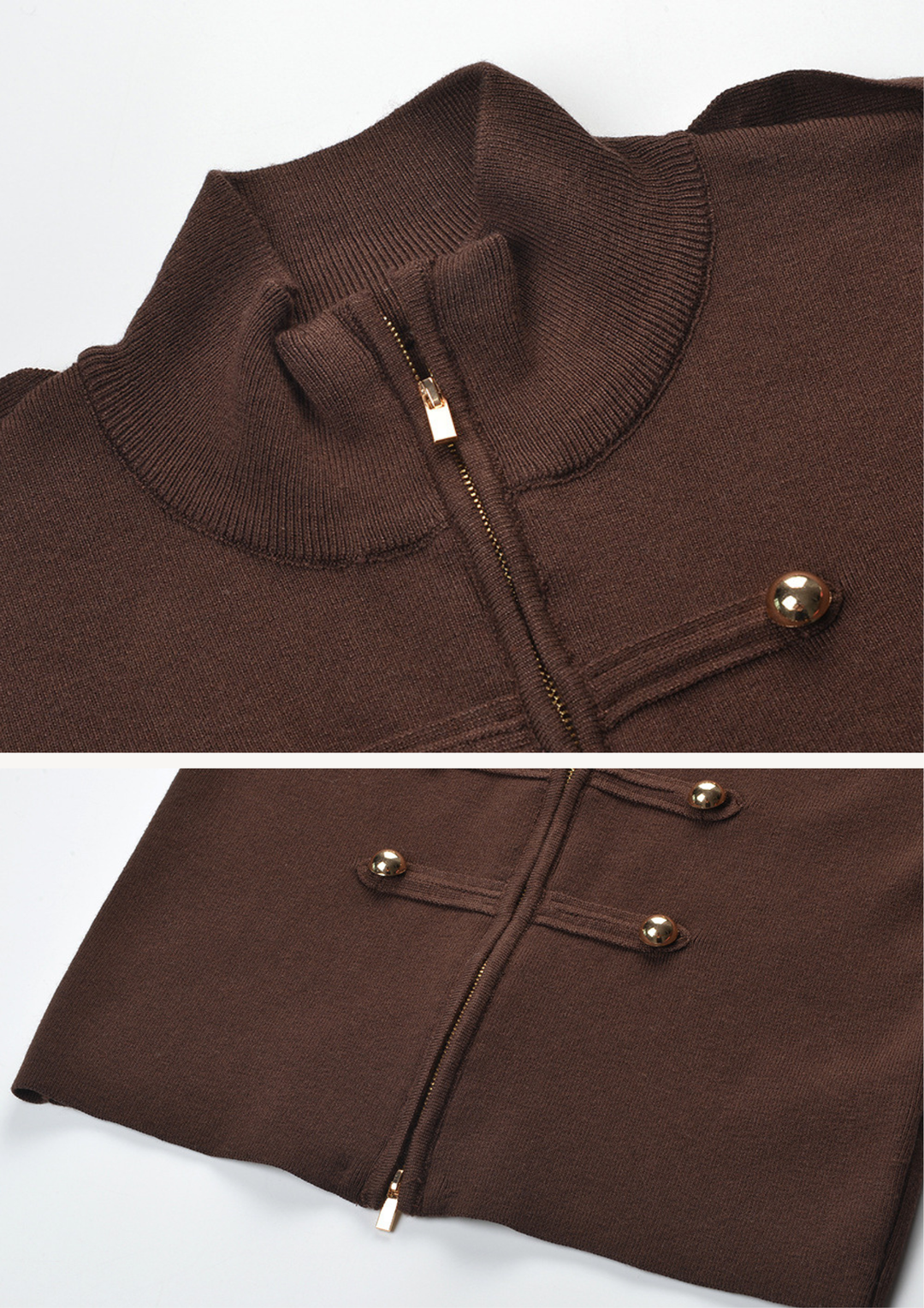 Victoria Military Zip Knit Jacket