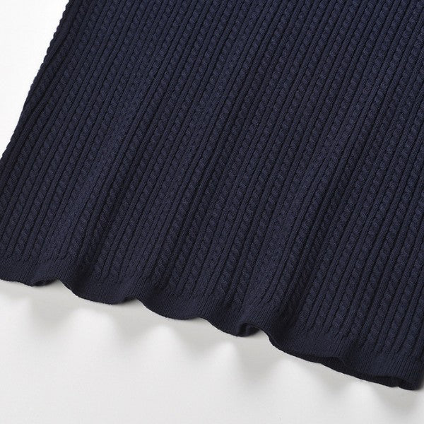 Nina Navy Cable Knit Top