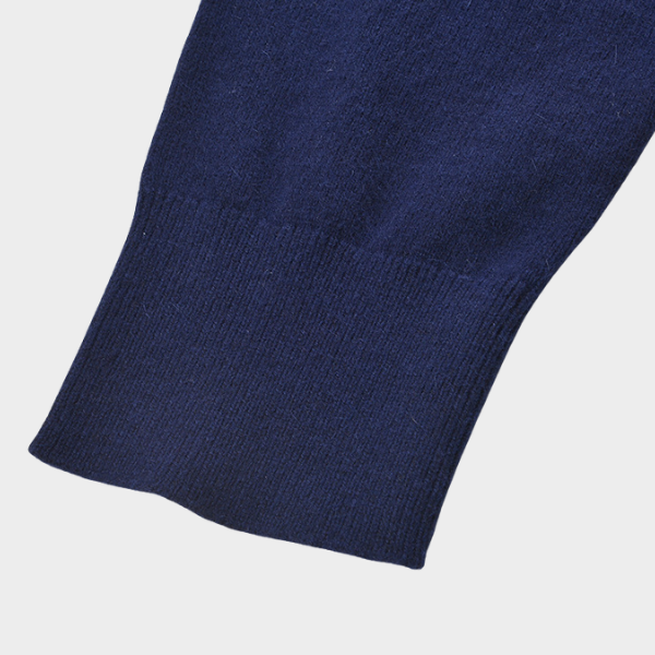 Navy Contrast Patchwork Knit Top