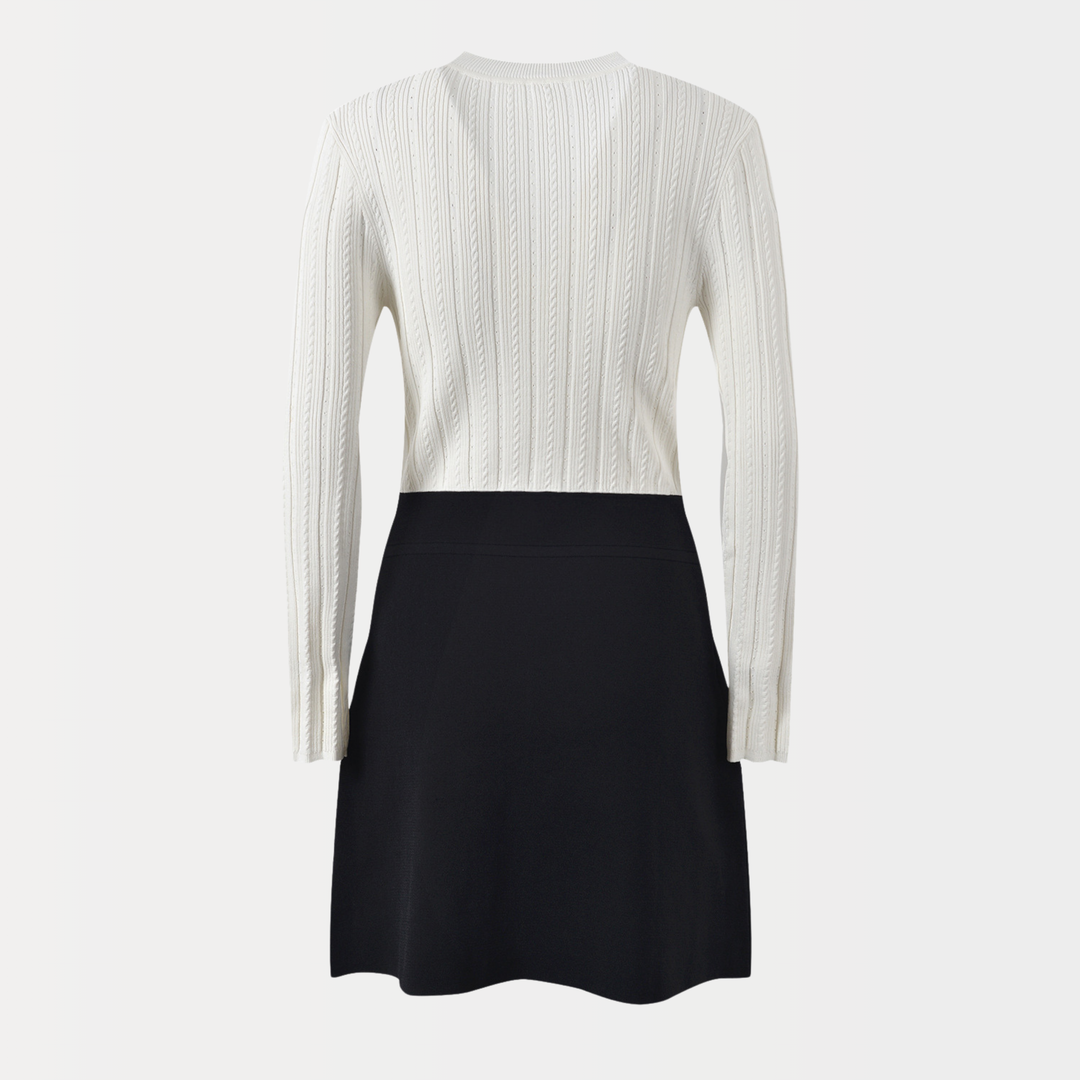 Ivory Knit Elegance Mini Dress