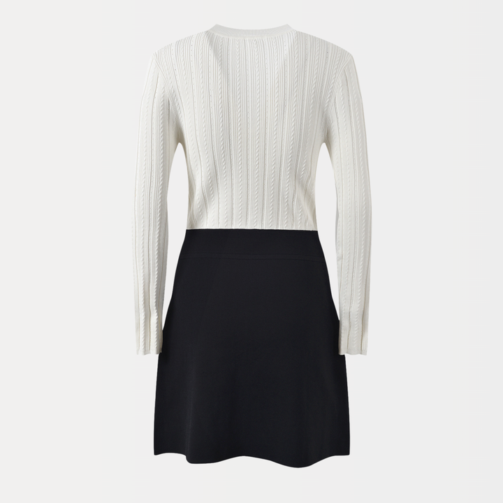 Ivory Knit Elegance Mini Dress
