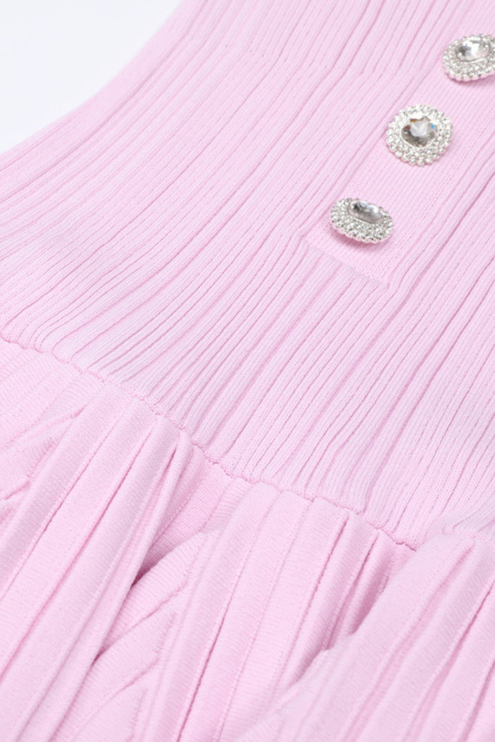 Élise Off Shoulder Crystal Knit Mini dress