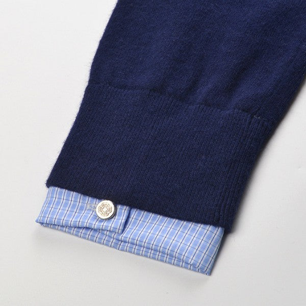 Sophie Navy Polo Knit Top