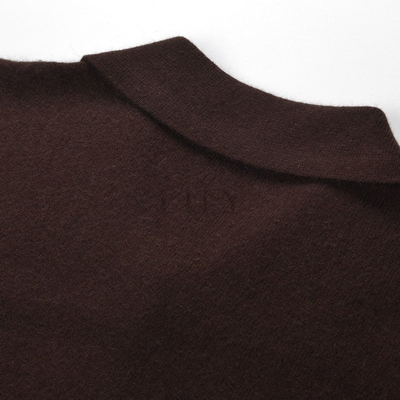 Soft Collar Wool Blend Knit Top