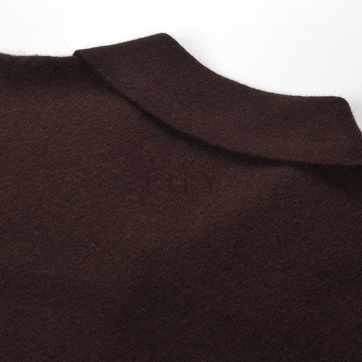 Soft Collar Wool Blend Knit Top