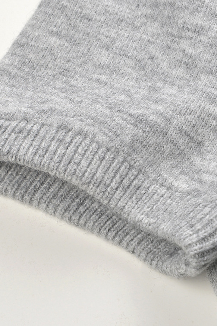 Diamond Beaded Soft Wool Collar Top