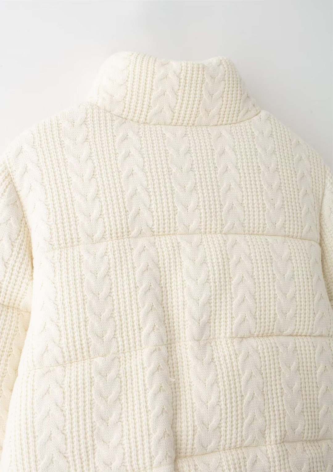 Cable Knit Cotton Zip Up Jacket