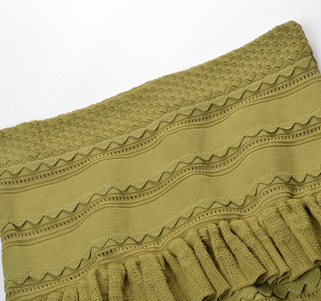 Gia Ruffle Knit Top &amp; Skirt Set