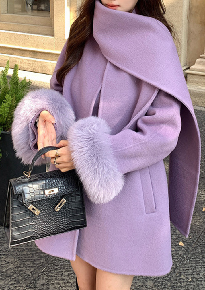 Luna Wrapped Scarf Wool Coat