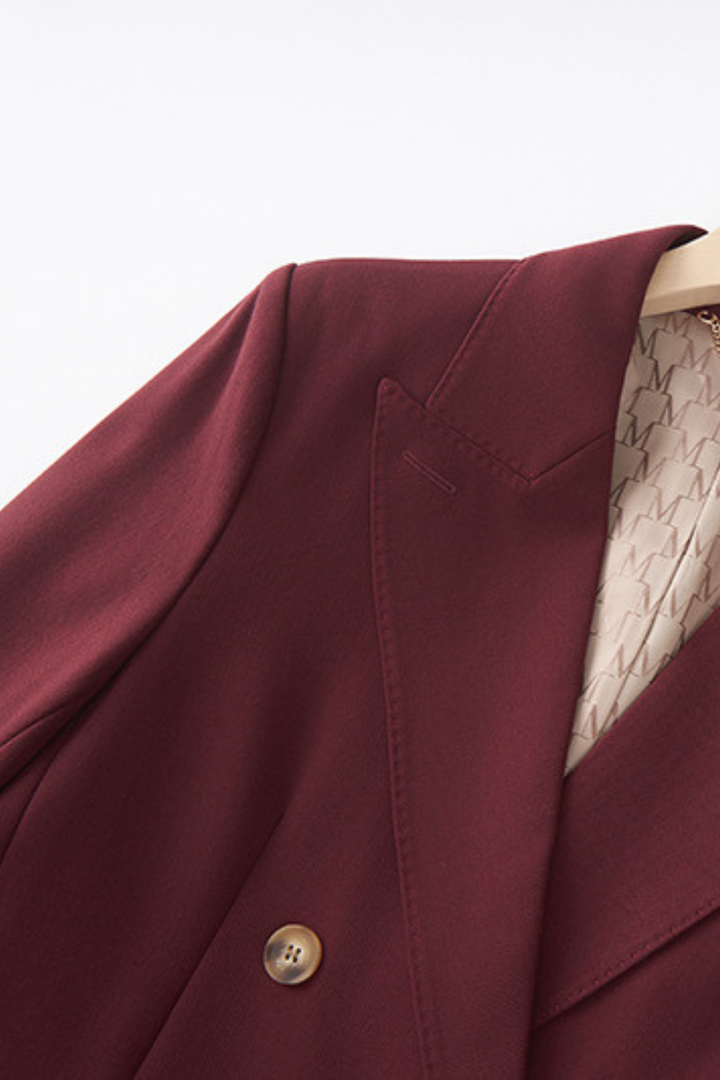 Signature Bordeaux Structured Suit with Wide Leg Trousers
