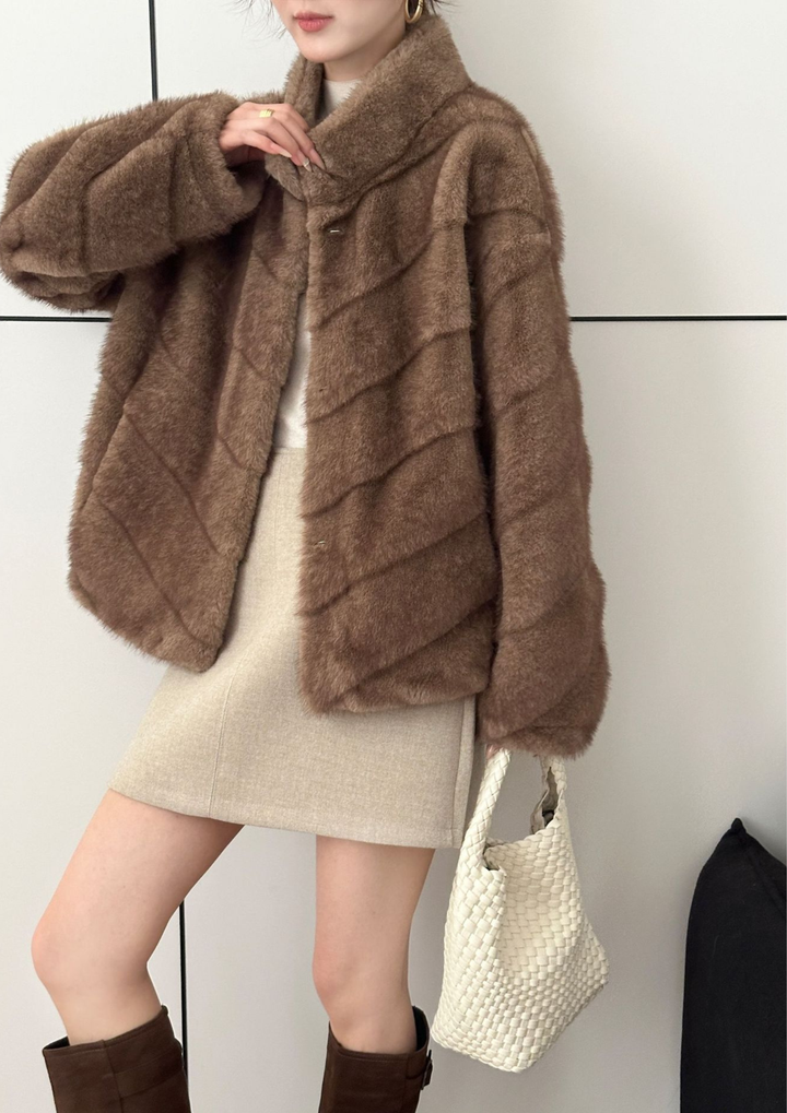Elara Soft Mink Stripe Jacket