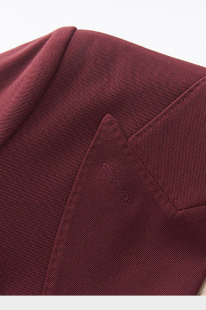 Signature Bordeaux Structured Suit with Wide Leg Trousers