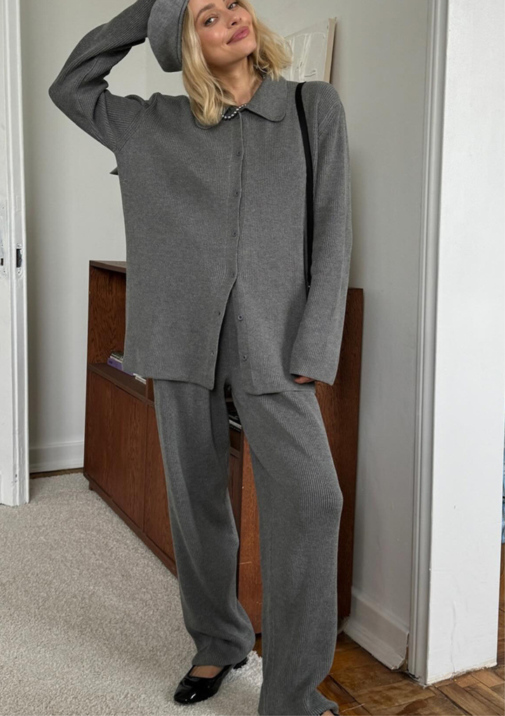 Ariana Ribbed Knit Pants Set