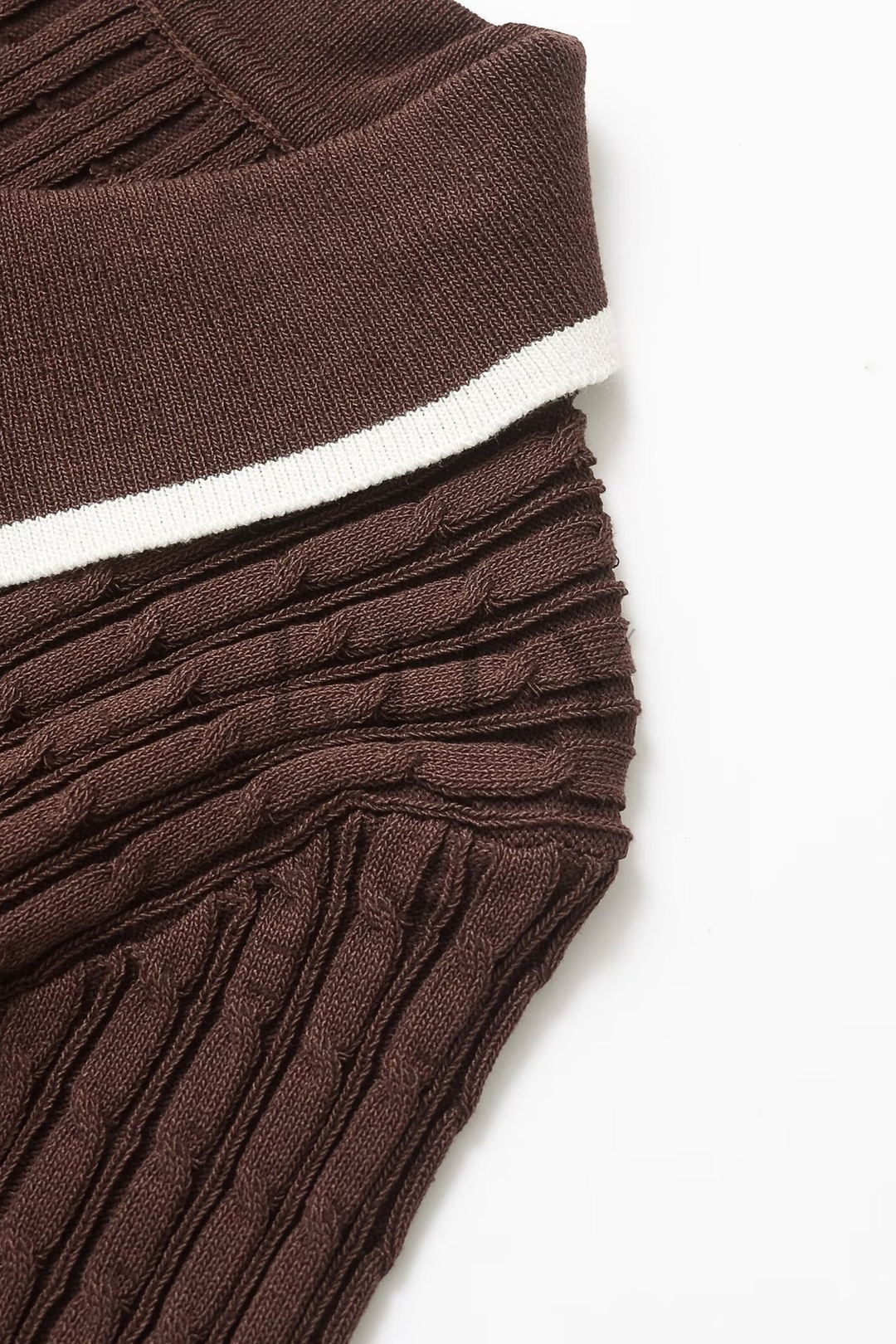 Cocoa Tipped Polo Knit Mini Dress