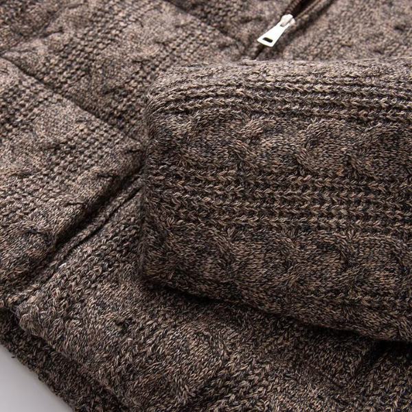 Cotton Padded Knit Zip Up Jacket