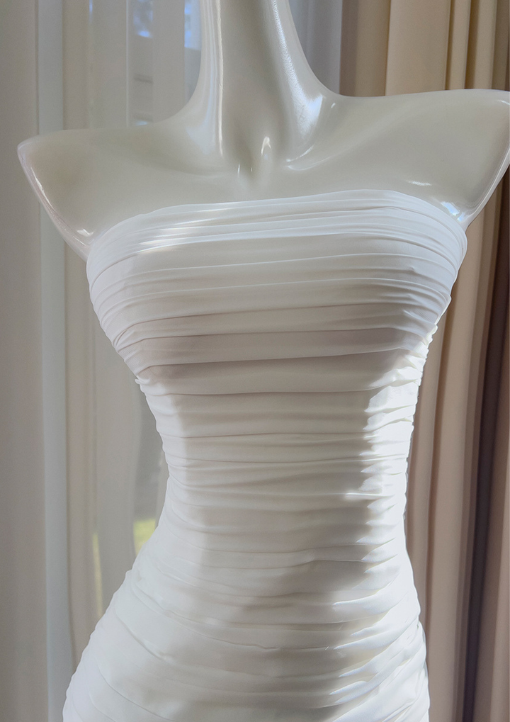 Ivory Whisper Mesh Maxi Dress