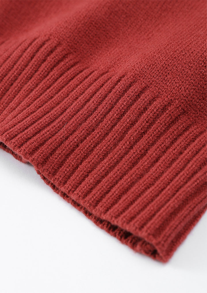 Averlyn  Wide Sleeve Knit Button Cardigan in Brick